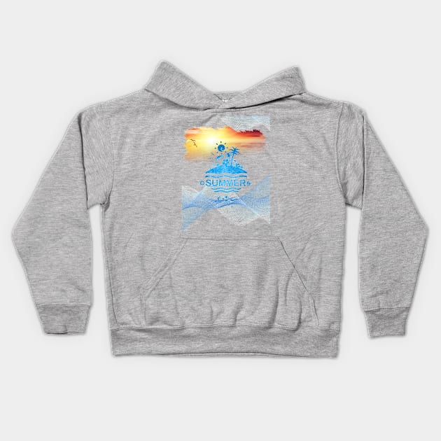 Summer Surf Kids Hoodie by surfer25